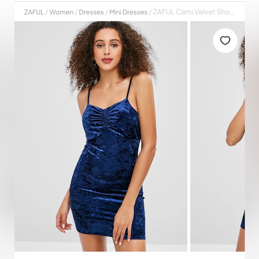 ZAFUL Cami Velvet Short Dress